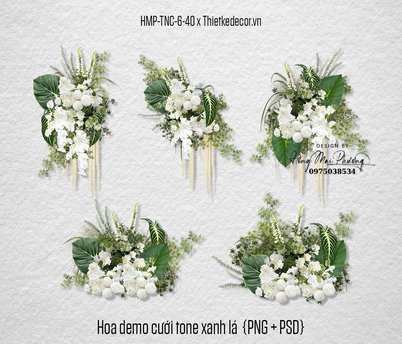 Tài nguyên demo hoa cưới tone xanh lá